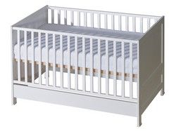 Belivin® 2in1 Gitterbett 140x70cm weiß höhenverstellbar Belivin® 2in1 Gitterbett 140x70cm weiß höhenverstellbar