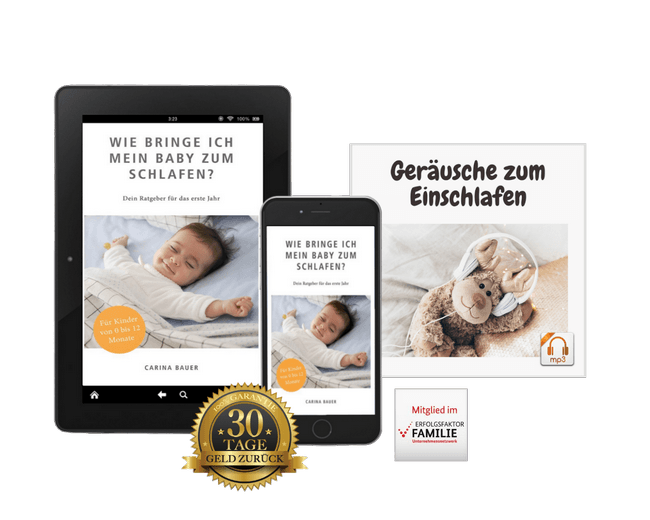 Carina Bauer - Babyschlaf Ratgeber - ebook + Buch + weißes Rauschen mp3s Carina Bauer - Babyschlaf Ratgeber
